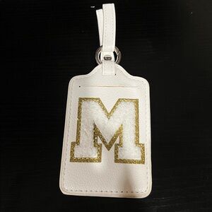 Letter M color white Luggage Tag New